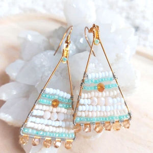 Azúr Tenger - ékszer - fülbevaló - lógó fülbevaló - Meska.hu