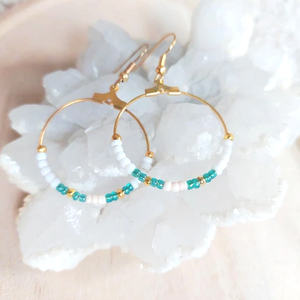 Azúr Tenger, Ékszer, Fülbevaló, Lógó fülbevaló, Ékszerkészítés, Gyöngyfűzés, gyöngyhímzés, MESKA