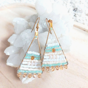 Azúr Tenger - ékszer - fülbevaló - lógó fülbevaló - Meska.hu