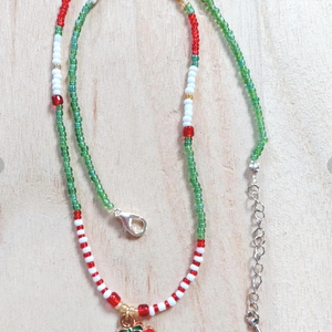 Piros csengős karácsonyi nyaklánc - ékszer - nyaklánc - medálos nyaklánc - Meska.hu