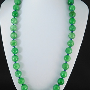 14 K Arany Jade Nyaklánc, Nagy 10 mm-es Kövekkel - ékszer - nyaklánc - medál nélküli nyaklánc - Meska.hu