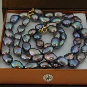 Gyöngyház Fekete/Multikolor Barokk Gyöngy Nyaklánc És Karkötő Szett 14 K Arany 10 mm-es Gyöngyökkel - ékszer - ékszerszett - Meska.hu