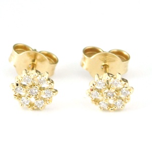 Brill 14 K Arany Fülbevalók Gyémántokkal - ékszer - fülbevaló - pötty fülbevaló - Meska.hu