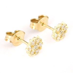 Brill 14 K Arany Fülbevalók Gyémántokkal - ékszer - fülbevaló - pötty fülbevaló - Meska.hu