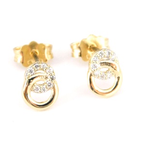 Brill 14 K Arany Csodaszép Fülbevalók Gyémántokkal - ékszer - fülbevaló - pötty fülbevaló - Meska.hu