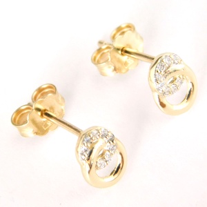 Brill 14 K Arany Csodaszép Fülbevalók Gyémántokkal - ékszer - fülbevaló - pötty fülbevaló - Meska.hu