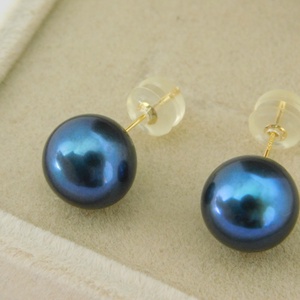 Tahiti Gyöngy Fülbevalók 18 K Arany Gyönyörű színben 9.5 mm-es Sósvízi Gyöngyökkel, Ékszer, Fülbevaló, Pötty fülbevaló, Ékszerkészítés, MESKA