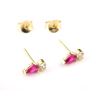 14 K Arany Szép Csinos Köves Fülbevalók - ékszer - fülbevaló - pötty fülbevaló - Meska.hu