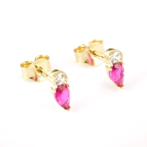 14 K Arany Szép Csinos Köves Fülbevalók - ékszer - fülbevaló - pötty fülbevaló - Meska.hu