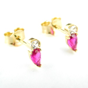 14 K Arany Szép Csinos Köves Fülbevalók, Ékszer, Fülbevaló, Pötty fülbevaló, Ékszerkészítés, MESKA