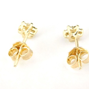 Brill 14 K Arany Csillagvirág Fülbevalók Gyémántokkal - ékszer - fülbevaló - pötty fülbevaló - Meska.hu