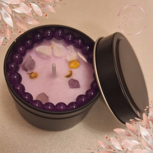 Édes álom - levendula illatú szója gyertya karkötővel, Karácsony, Karácsonyi lakásdekoráció, Karácsonyi illatgyertya, mécses, Gyertya-, mécseskészítés, MESKA