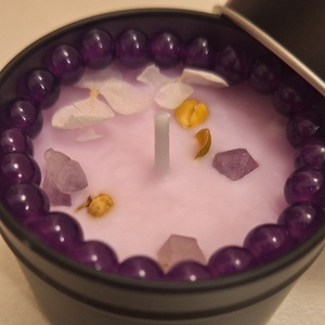 Édes álom - levendula illatú szója gyertya karkötővel - karácsony - karácsonyi lakásdekoráció - karácsonyi illatgyertya, mécses - Meska.hu