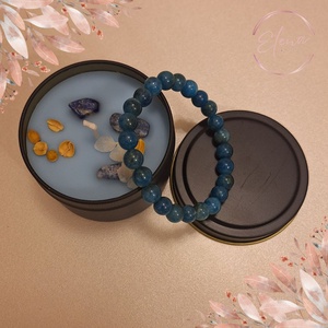 Csillagfény - rozmaring illatú szója gyertya ásványkarkötővel - Meska.hu