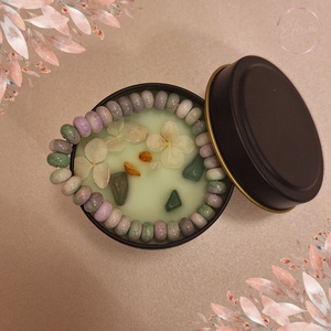 Fenyőliget - cédrus illatú szója gyertya ásványkarkötővel - Meska.hu