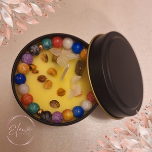 Aranyláng - jázmin illatú szója gyertya karkötővel, Karácsony, Karácsonyi lakásdekoráció, Karácsonyi illatgyertya, mécses, Gyertya-, mécseskészítés, MESKA