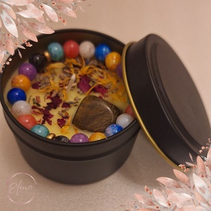 Aranyláng - jázmin illatú szója gyertya karkötővel, Karácsony, Karácsonyi lakásdekoráció, Karácsonyi illatgyertya, mécses, Gyertya-, mécseskészítés, MESKA