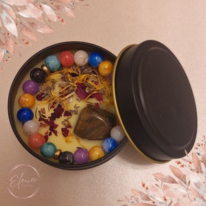 Aranyláng - jázmin illatú szója gyertya karkötővel - karácsony - karácsonyi lakásdekoráció - karácsonyi illatgyertya, mécses - Meska.hu