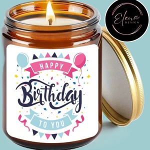 Boldog szülinapot illatgyertya - levendula illatú - Meska.hu