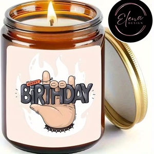 Vagány Boldog szülinapot illatgyertya - levendula illatú - Meska.hu