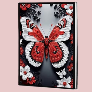 Piros-fehér pillangó jegyzetfüzet, Otthon & Életmód, Papír, írószer, Jegyzetfüzet & Napló, Mindenmás, MESKA