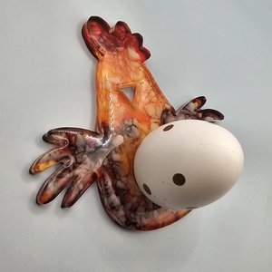 Húsvéti tojásalátét � kézzel készült epoxi kakas / tyúk forma - otthon & életmód - dekoráció - húsvéti asztaldíszek - Meska.hu