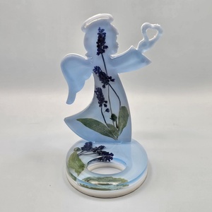 Húsvéti tojásalátét angyal � epoxi, valódi szárított virágok - Meska.hu