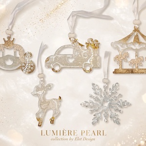 LUMI�RE PEARL � 5 darabos kézműves karácsonyfadísz szett díszdobozban - Meska.hu