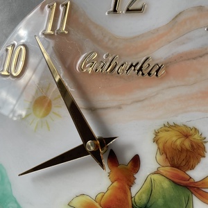 30cm -es Kisherceg ihlette epoxy falióra � egyedi kézműves falióra gyerekszobába - baba - mama - babaszoba dekoráció - gyerekszoba falmatrica - Meska.hu