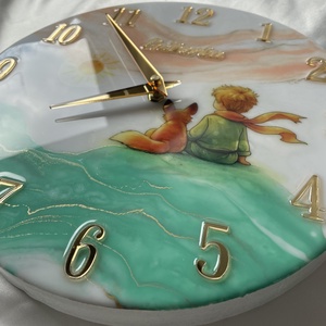 30cm -es Kisherceg ihlette epoxy falióra � egyedi kézműves falióra gyerekszobába - baba - mama - babaszoba dekoráció - gyerekszoba falmatrica - Meska.hu