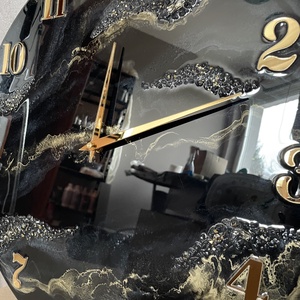 Fekete-arany epoxy falióra � elegáns kézműves design falióra - otthon & életmód - dekoráció - fali és függő dekoráció - falióra & óra - Meska.hu