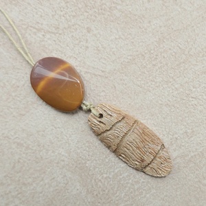 Olajfa amulett, nyaklánc mokait jáspis ásvánnyal - ékszer - nyaklánc - medálos nyaklánc - Meska.hu