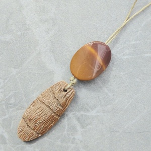 Olajfa amulett, nyaklánc mokait jáspis ásvánnyal - ékszer - nyaklánc - medálos nyaklánc - Meska.hu