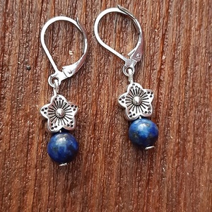 Lapis lazuli-csillagvirág fülbevaló - Meska.hu