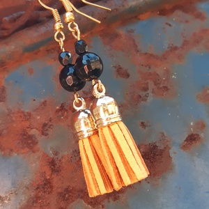 Okker sárga bojt-ásványos fülbevaló - Meska.hu