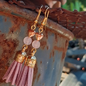 Lila bojt-ásványos fülbevaló - Meska.hu