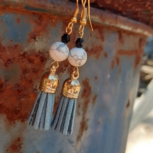 Türtiz bojt-ásványos fülbevaló - ékszer - fülbevaló - rojtos fülbevaló - Meska.hu