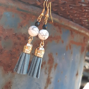 Türtiz bojt-ásványos fülbevaló - Meska.hu