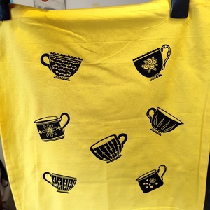 Görbe bögre vászontáska - táska & tok - bevásárlás & shopper táska - shopper, textiltáska, szatyor - Meska.hu