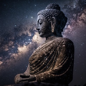 Buddha és a csillagok vászonkép, Otthon & Lakás, Dekoráció, Kép & Falikép, Vászonkép, Mindenmás, Meska