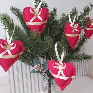Karácsonyi szív dekoráció/karácsonyfa dísz - karácsony - adventi díszek - adventi ajtódísz - Meska.hu
