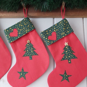 Karácsonyi zokni/csizma, Karácsony, Karácsonyi lakásdekoráció, Karácsonyi lakásdíszek, Varrás, MESKA