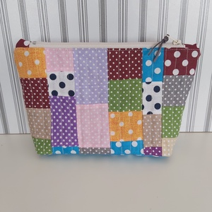 Csupa pötty patchwork tolltartó, neszesszer, Otthon & Életmód, Papír, írószer, Tolltartó & Ceruzatekercs, Patchwork, foltvarrás, Varrás, MESKA