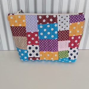 Csupa pötty patchwork tolltartó, neszesszer - otthon & életmód - papír, írószer - tolltartó & ceruzatekercs - Meska.hu