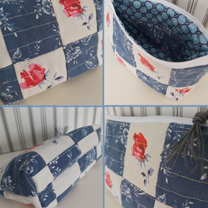 Virágos  patchwork neszesszer - táska & tok - neszesszer - Meska.hu