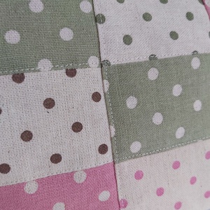 Pöttyös, lenvászon patchwork tolltartó, neszesszer - otthon & életmód - papír, írószer - tolltartó & ceruzatekercs - Meska.hu