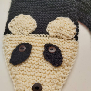 Panda-sál gyermek méretben - ruha & divat - sál, sapka, kendő - sál - Meska.hu