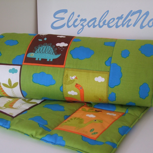 Dínós ágynemű szett, Otthon & Életmód, Babaszoba, gyerekszoba, Szett kiságyba, Patchwork, foltvarrás, Varrás, MESKA