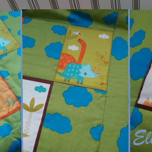 Dínós ágynemű szett - otthon & életmód - babaszoba, gyerekszoba - szett kiságyba - Meska.hu