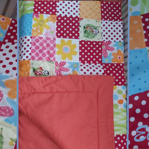 Katicás- pöttyös-virágos ágynemű szett - otthon & életmód - babaszoba, gyerekszoba - szett kiságyba - Meska.hu